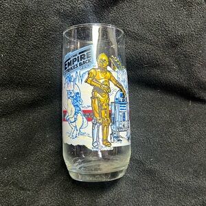 1980 empire strikes back R2-D2 C-3PO glass